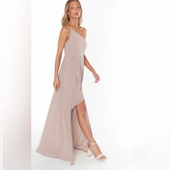 SHOW ME YOUR MUMU Shannon One Shoulder Dress Show me the Ring Crisp Bridesmaid - Picture 6 of 7